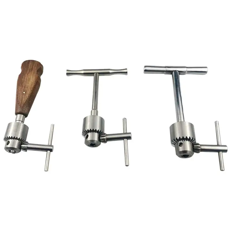 Taladro de mano ortopédico Kirschner, con cerradura de alambre, mango de madera, taladro de mano hueco universal, instrumento médico veterinario para mascotas