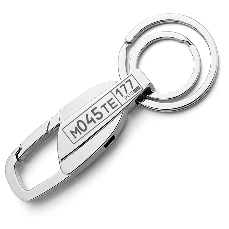 Delicate Customized Keychain For Car Plate Number Logo Anti-lost Keyring Engraved Name Key Chain Ring Pretty Gift For Men DK372C afbeelding
