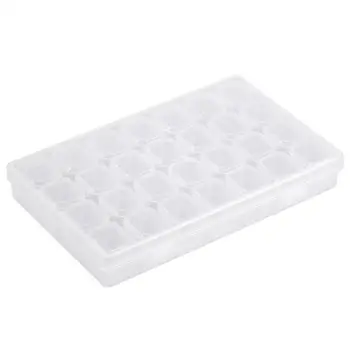 

Nail drill box plastic empty box can be opened separately to close the storage box 28 square box transparent jewelry box