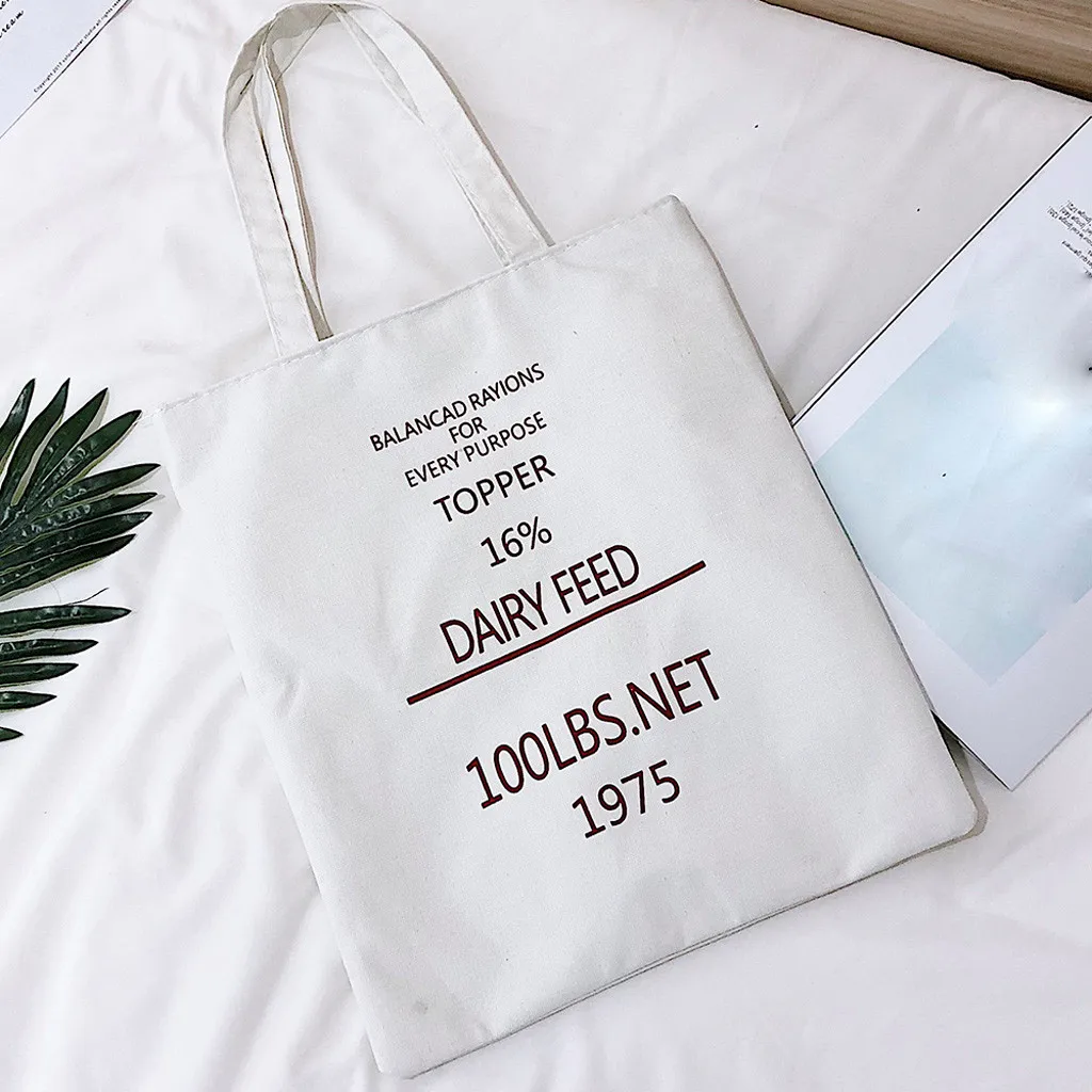 Bolso Mujer Female Canvas Shopping Bag Cartoon Shoulder Bag Student Out Large Capacity Bag Reusable Shopping Bags