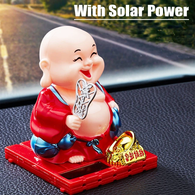 Auto Car Goods Gift Litte Monk With Solar Power For Home Car