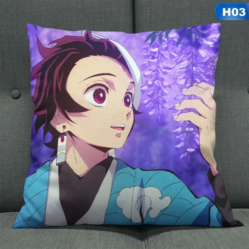 Аниме Demon Slayer: Kimetsu No Yaiba Kamado Tanjirou Dakimakura обнимающий чехол для подушки, наволочка для подушки 45x45 см - Цвет: 3