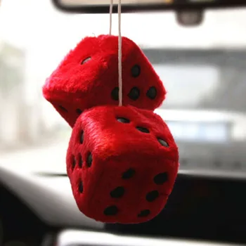 

Rolling Dice Plush Pendant Dice Plush Car Auto Pendant Rearview Dangle Charm