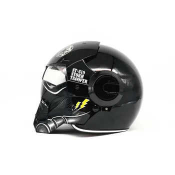 

ST-610 Iron Man shiny black color Motorcycle Helmet Storm trooper Flip Up Racing Full-face scooter helmets free shipping
