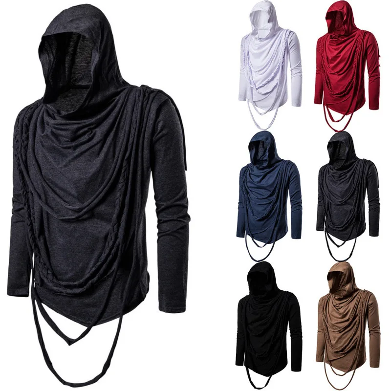 

T-shirt Korean Men 's Slim Clamshell Pockets Long Sleev