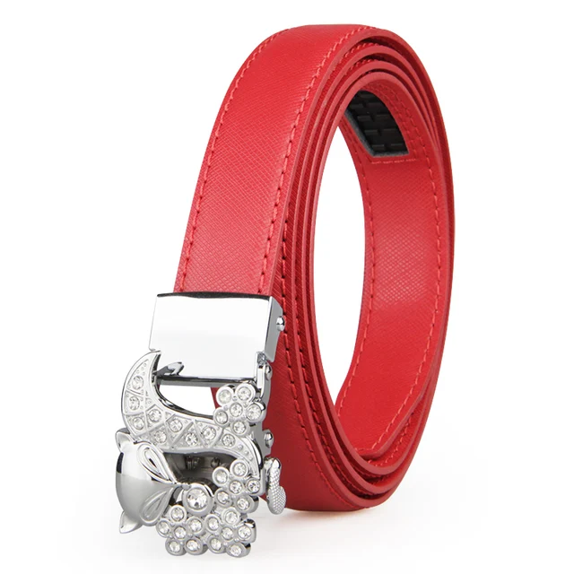 New Fashion Women's Belts Genuine Leather Designer High Quality Belt Women Luxury Straps for Woman White Automatic Buckle Belts WA0403