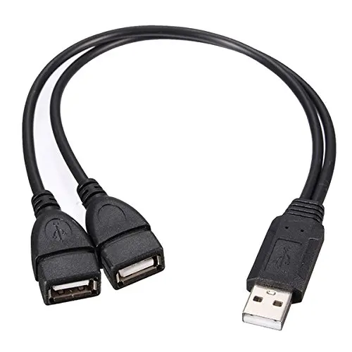 

USB 2.0 A Male To 2 Dual Female USB Y Splitter Transfer Data Hub Power Cord Adapter Charging Extension Cable For Hard Disks