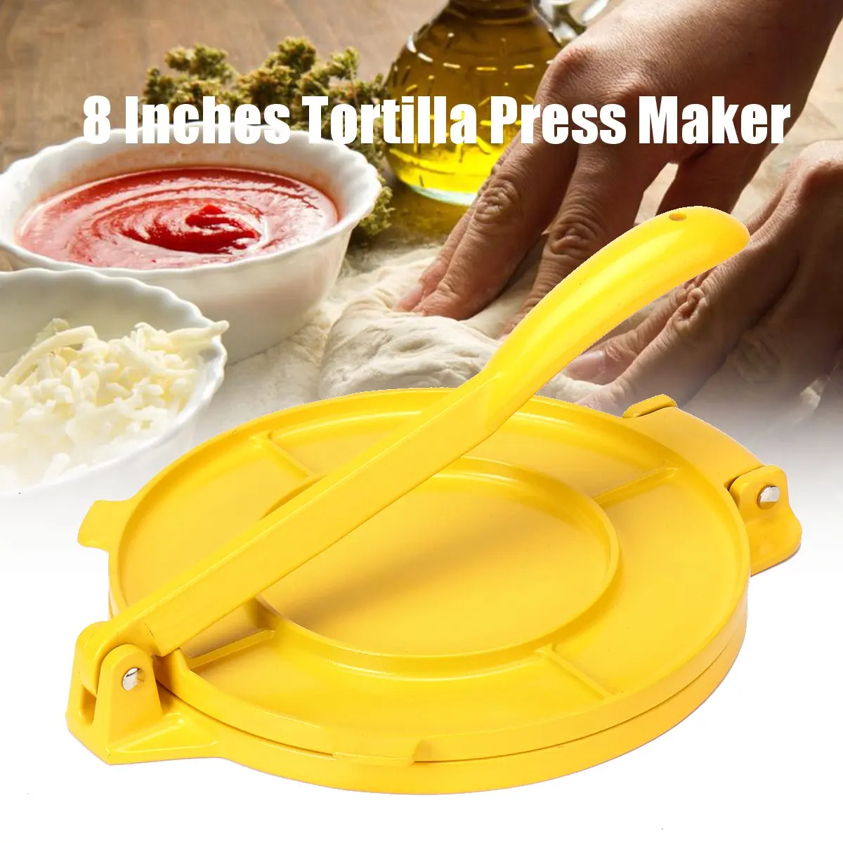 Складная Tortilla пресс-машина алюминиевая мука Кукуруза кухонный инструмент для