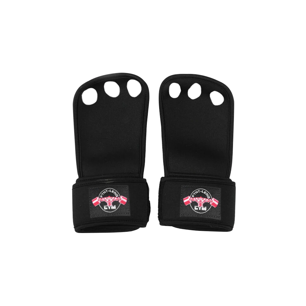 

1 Pair of Leather Gymnastics Grips 3 Hole Hand Grips with Wrist Support Palm Protection for Training Weight Lifting Barbells