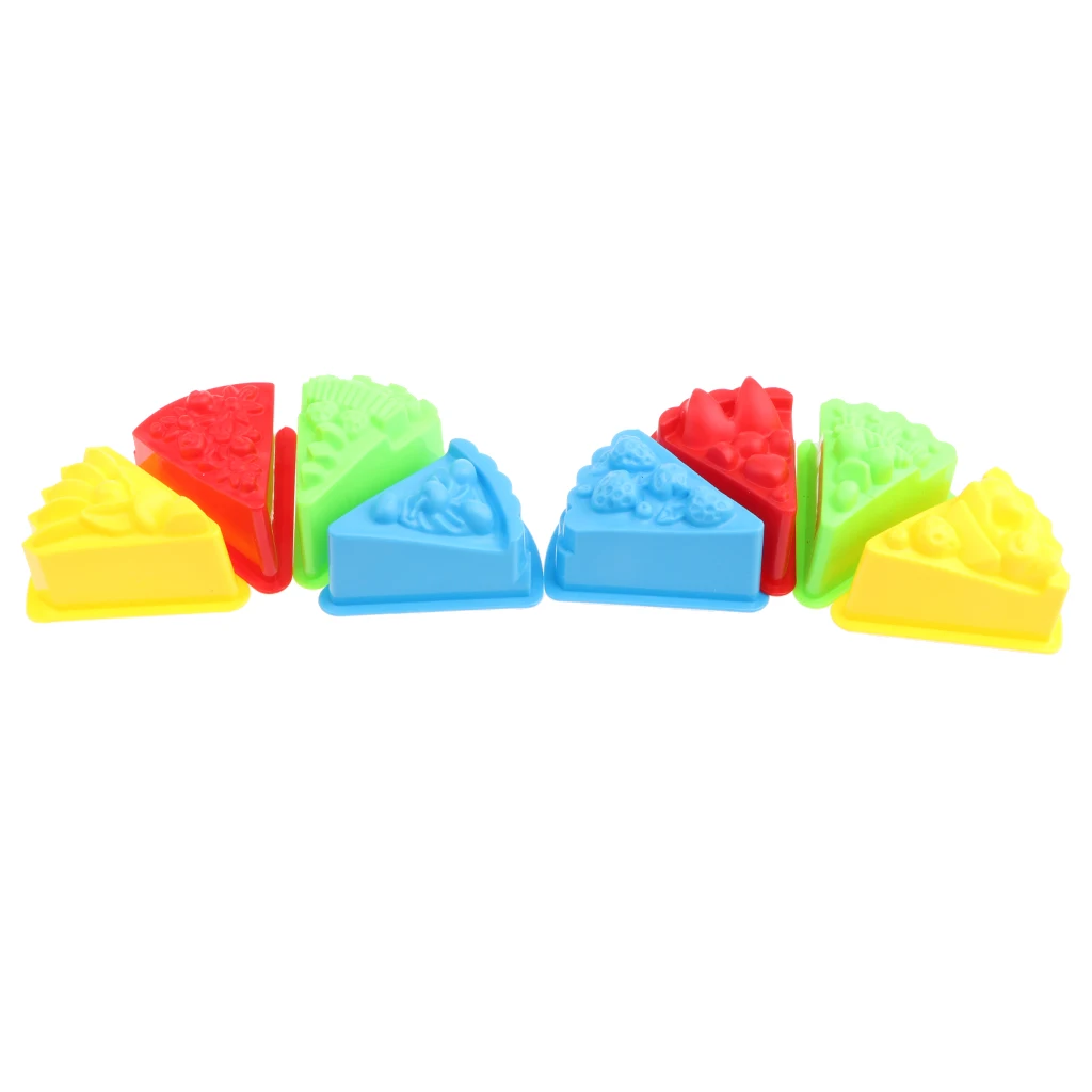Plastic Colorful Cake Bakery Sand Beach Toy (8 Pcs) Children Sand Molds Beach Toy Play Sand Gift for Kids