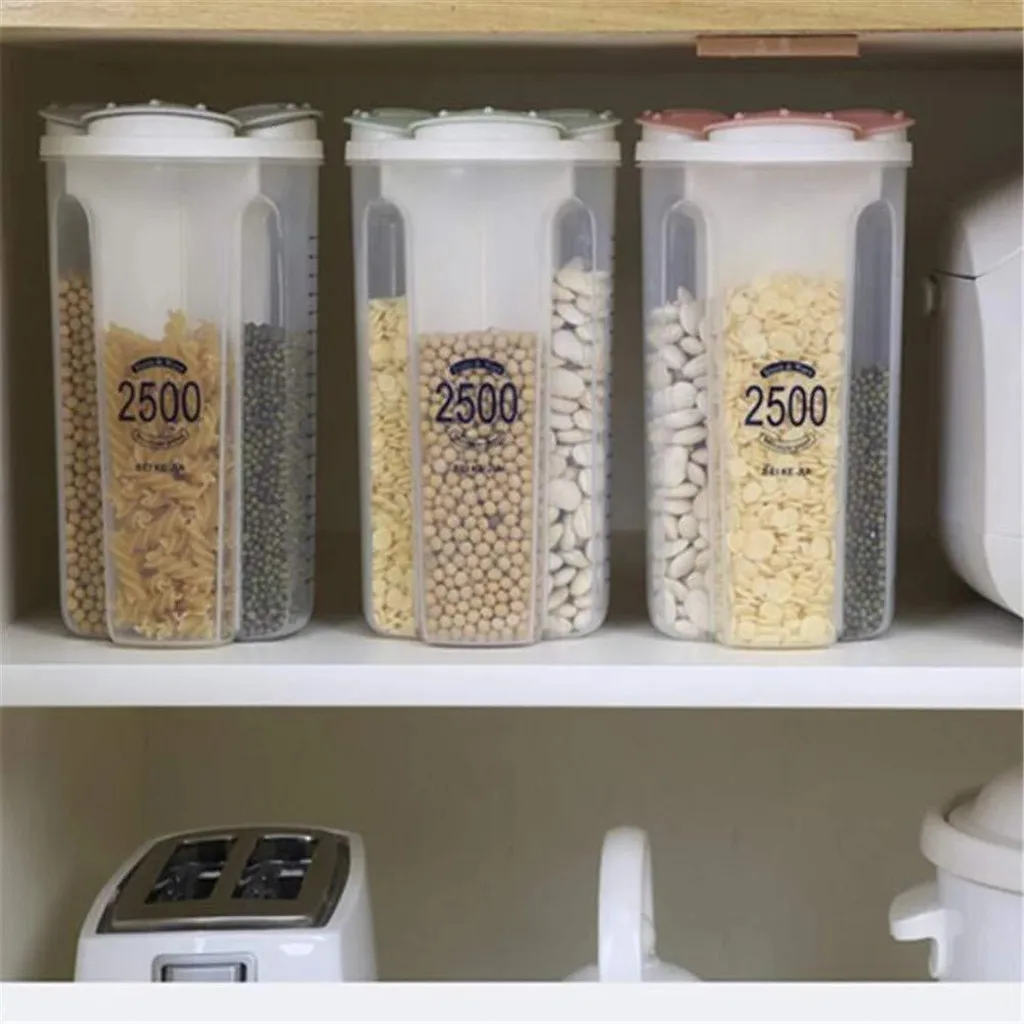 Прозрачный пластиковый ящик для хранения сухих продуктов, контейнер для хранения чая, зерен для специй, пищевой зерновой пластиковый контейнер для хранения