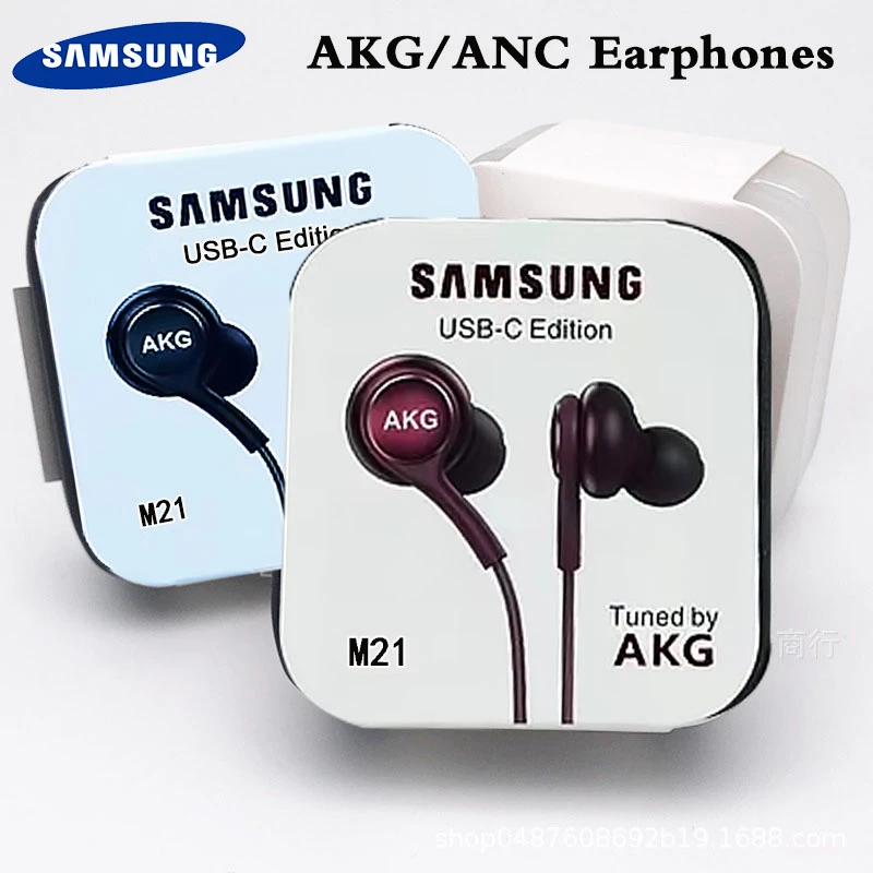 Cuffie auricolari originali Samsung tipo C ANC In ear con microfono cablato  controllo del Volume cuffie USB C per Galaxy M21 Note10 S20 S21 Ultra A52  A72|Cuffie e auricolari per telefono| -