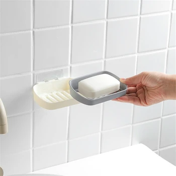 

Soap Dish Bathroom Kitchen Wall-Mounted Quick Drain Suction Cup Soap Shelf Holder Domestic Sponge Soap Box Hanging Rack Portable