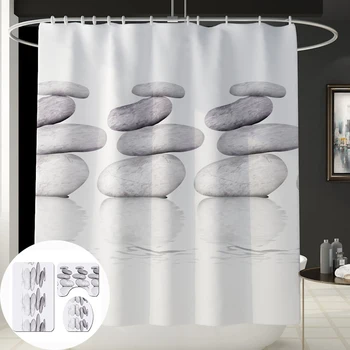 

modern shower curtains bathroom curtain washable stone printing bath screen for living room decoration cortina de bano DW090