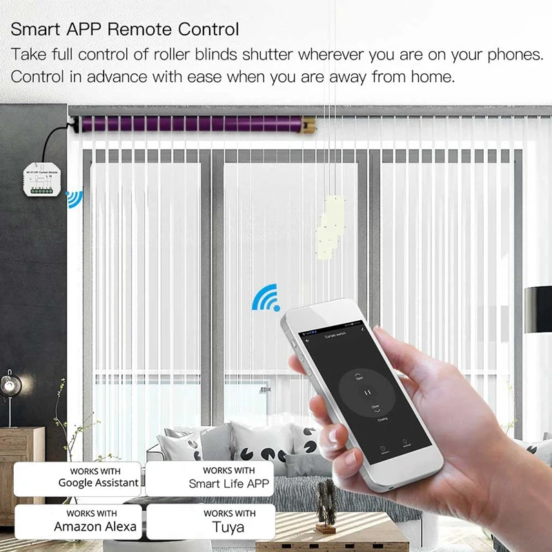 WiFi RF Смарт шторы модуль переключатель рольставни двигатель Tuya беспроводной