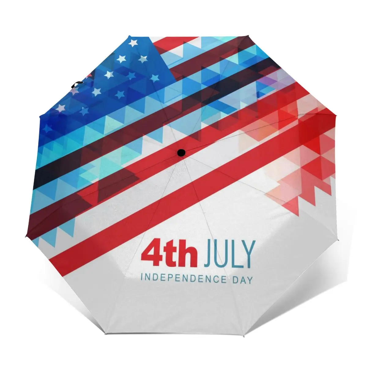 Automatic Umbrella Rain Women Three-folding American Independence Day Art Windproof Female Waterproof parasol | Дом и сад