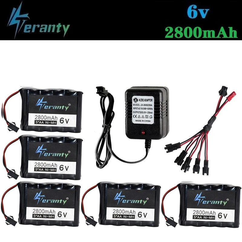 Teranty 6v 2800 мА/ч Перезаряжаемые Батарея + зарядное устройство для Радиоуправляемый