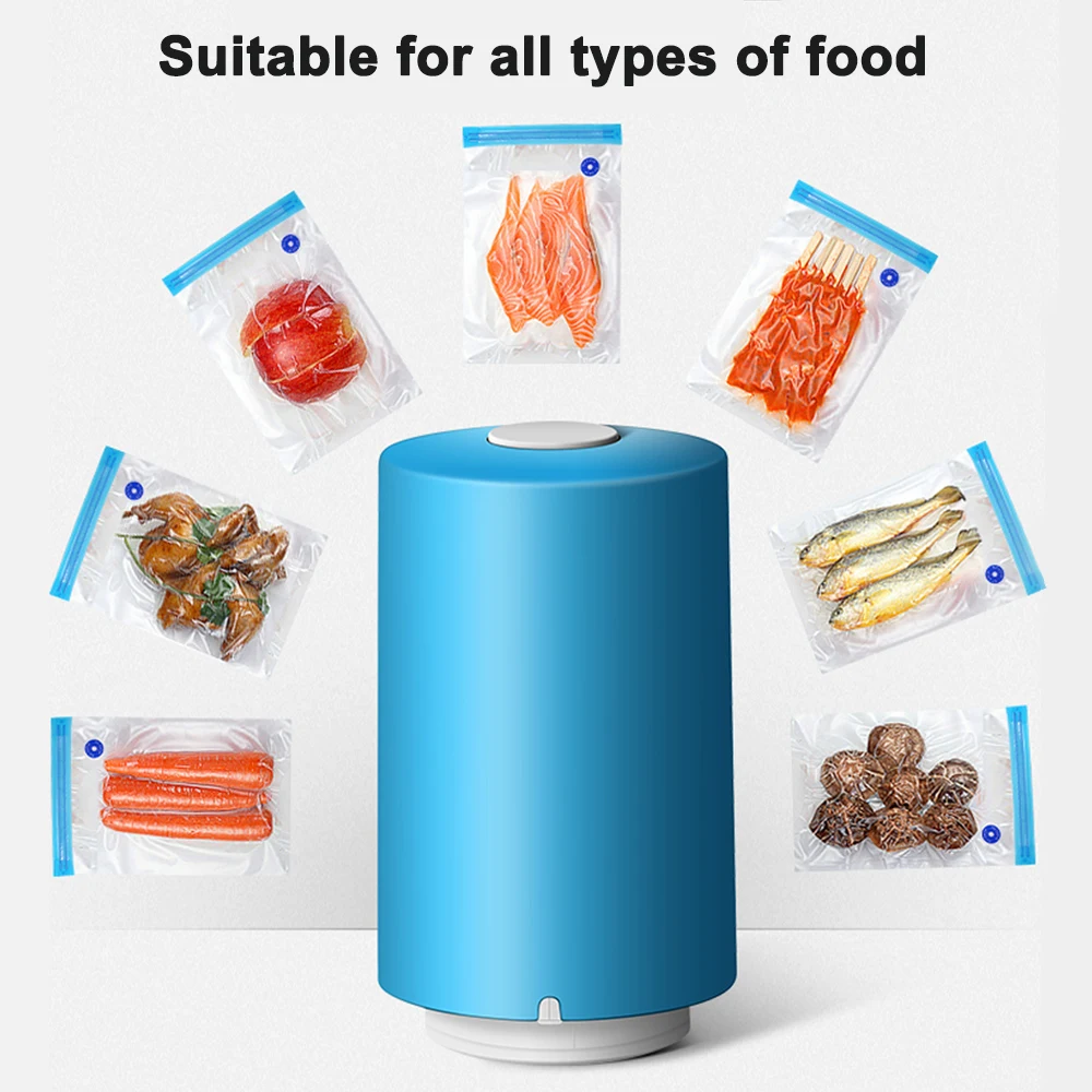 

Kitchen Vacuum Sealer Mini Portable Usb Rechargeable Automatic Pump Machine With 5 Vacuum Bags Vacuum Food Storage Bag Sealer