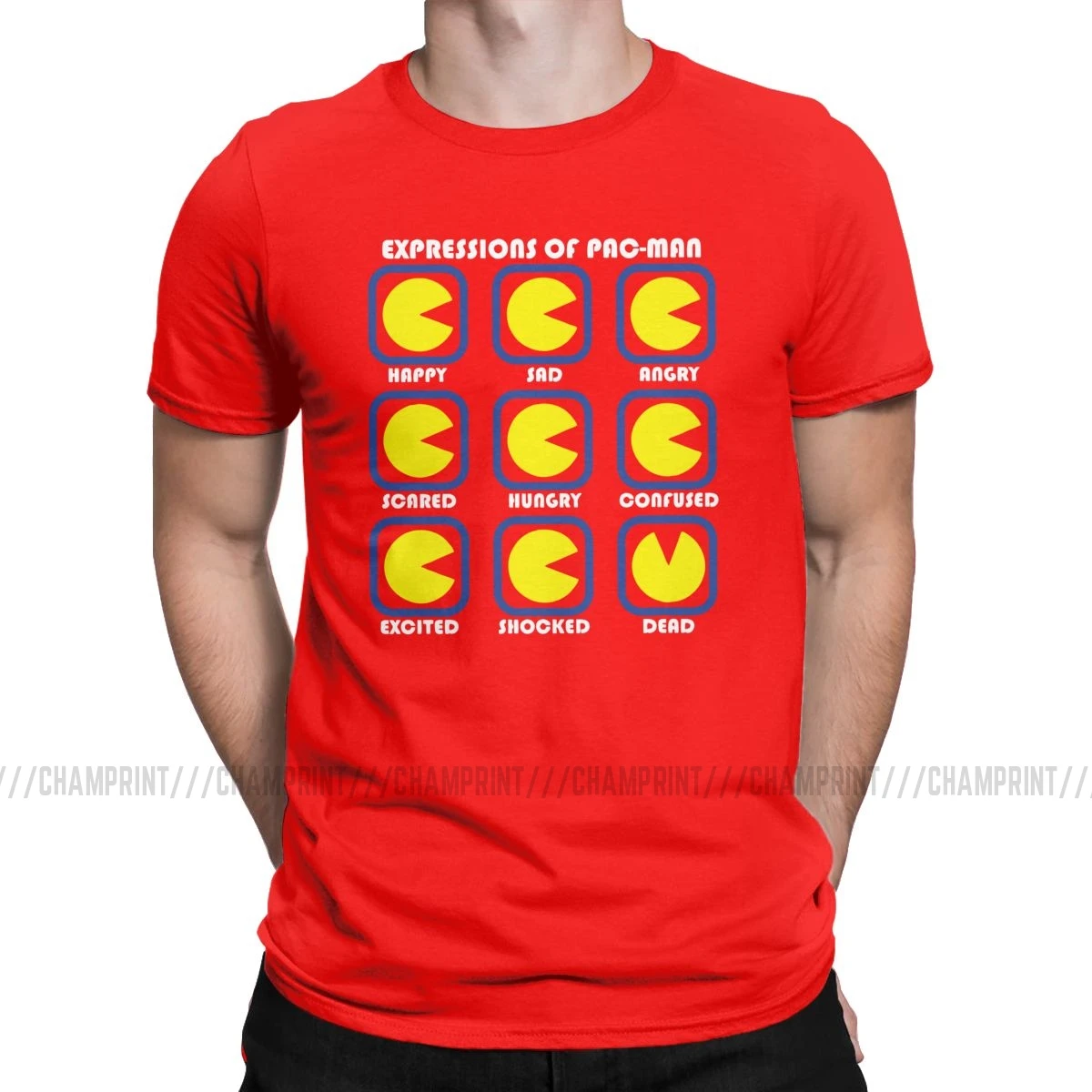 Awesome The Expressions Of Pac-Man Футболка мужская футболка Pacman Pakkuman Ретро 80s аркадная игровая футболка Летняя одежда - Цвет: Красный