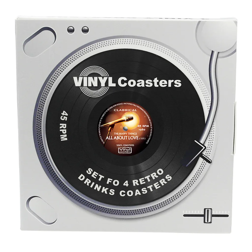 4 шт. подставки модные креативные уникальные виниловая подставка CD пластинка подстаканник держатель для напитков коврик полезный прочный пластиковый коврик для посуды