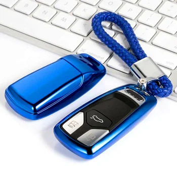 

TPU Car Key Case Key Cover Protection For Audi A4 B9 Q5 Q7 TT TTS 8S 2016 2017 Keychain Accessories Key Case for Car