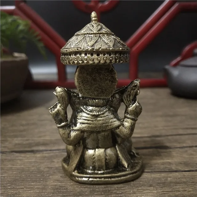 Statues de bouddha porte-bonheur Ganesha, couleur Bronze, ornements en résine, éléphant, dieu hindou, Sculptures Ganesh, décoration de la maison 4