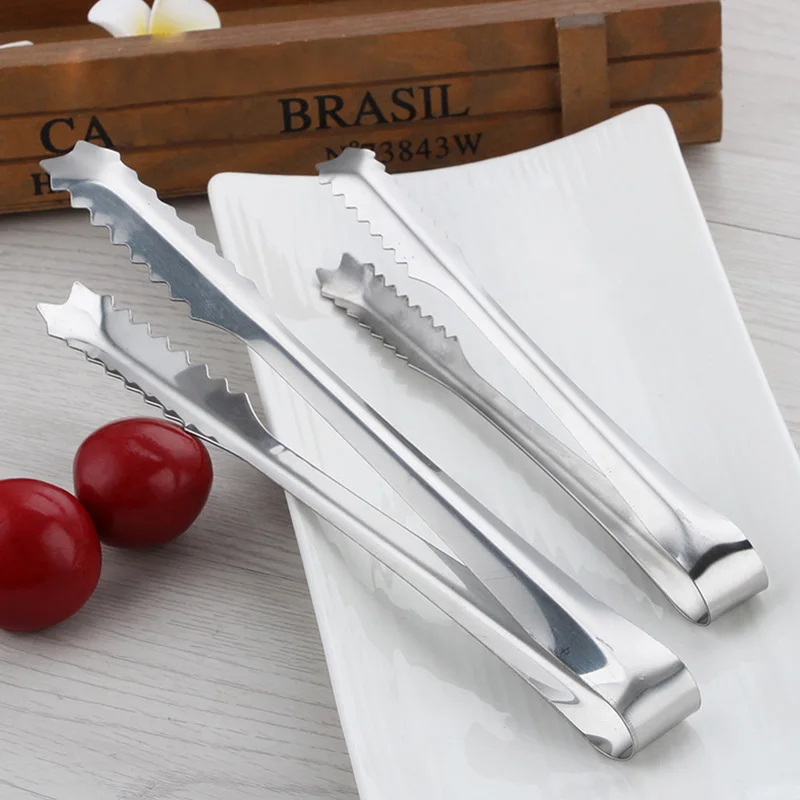 

1Pc BBQ Tongs Non-Slip Handle Stainless Steel Fried BBQ Tongs Salad Bread Clamp Kitchen Meat Food Clip Barbecue Tools