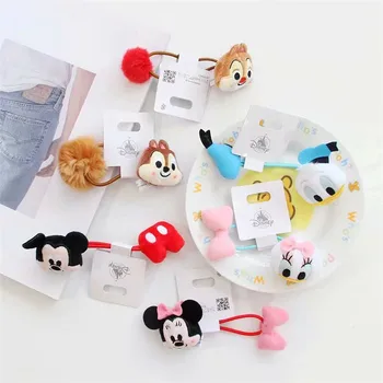 

Mickey Minnie Soft Stuffed Toys Hair Band Hair Rope Wrist Strap Plush Toy Birthday Christmas Gift #2490