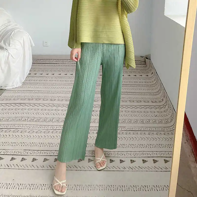 LANMREM Pleated Wide Leg Pants Women's 