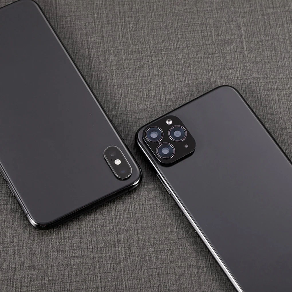 

Modified Metal Sticker Camera Lens Seconds Change Cover Replacement for iPhone X/XS/XSMAX Glass Protector with Flash Light Hole