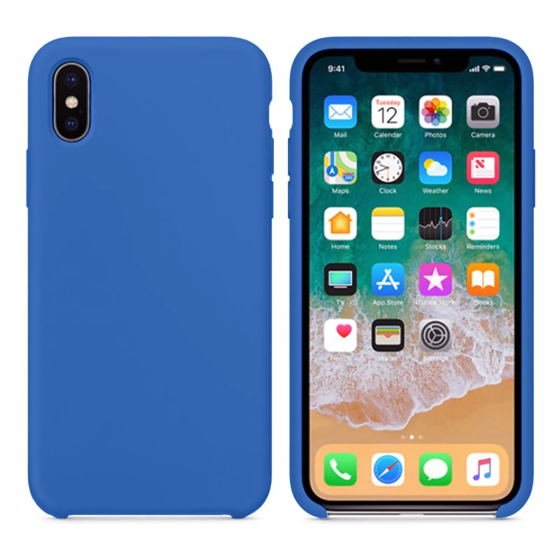 Официальный силиконовый чехол для телефона для Apple iPhone 11 Pro Max чехол для iPhone XR X XS Max 7 8 6 6s Plus с логотипом задняя крышка - Цвет: Dark Lake Blue