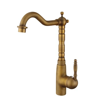 

Copper Mixer Dishwashing Bathroom Curved Hot Cold Water Retro Style Taps Home Basin Faucet Rotatable Spout Kitchen Countertop