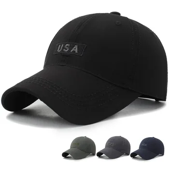 

Mens Brand USA embroidery Baseball Caps Cotton Summer Cap For Women Bone Gorras Black Dad Hats Casquette Washed Snpback