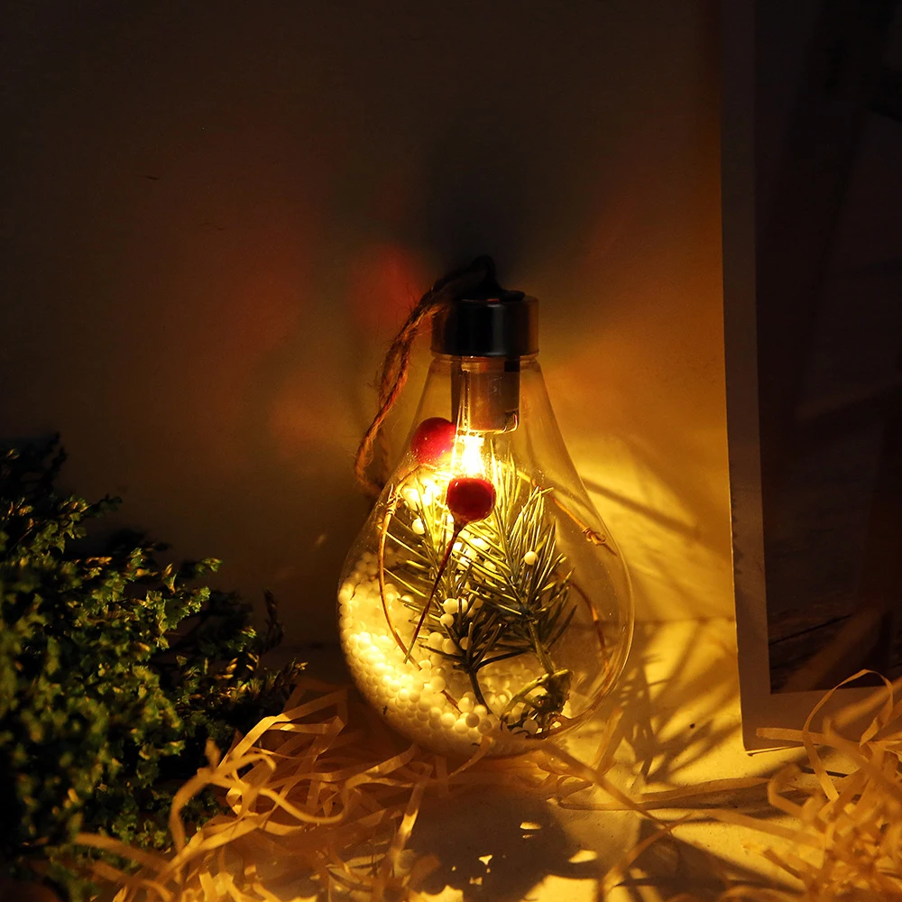 Рождественский Сферический светодиодный светильник дерево подвесная декоративная пуговица батарея медная проволока сферическая лампа Подвесная лампа