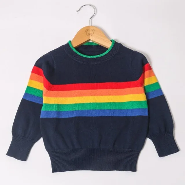 Navy blue Осенние детские свитера; хлопковые свитера в клетку для мальчиков; детская одежда для девочек; Детский свитер; Лидер продаж - Цвет: Navy blue