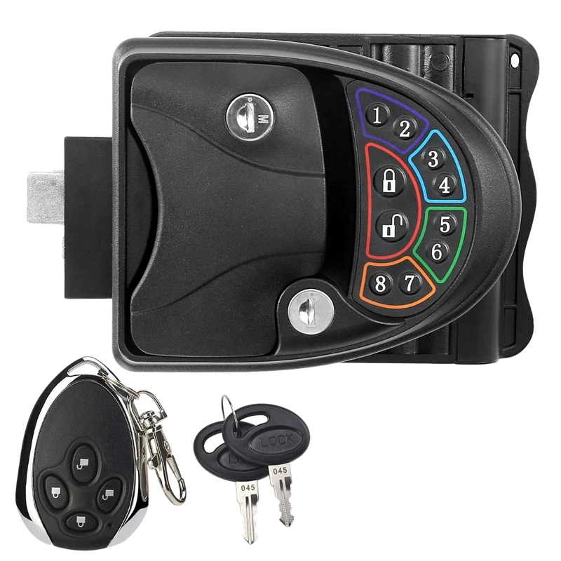 Rv Keyless Entry Door Lock Handle Latch Knob 20m Wireless Remote