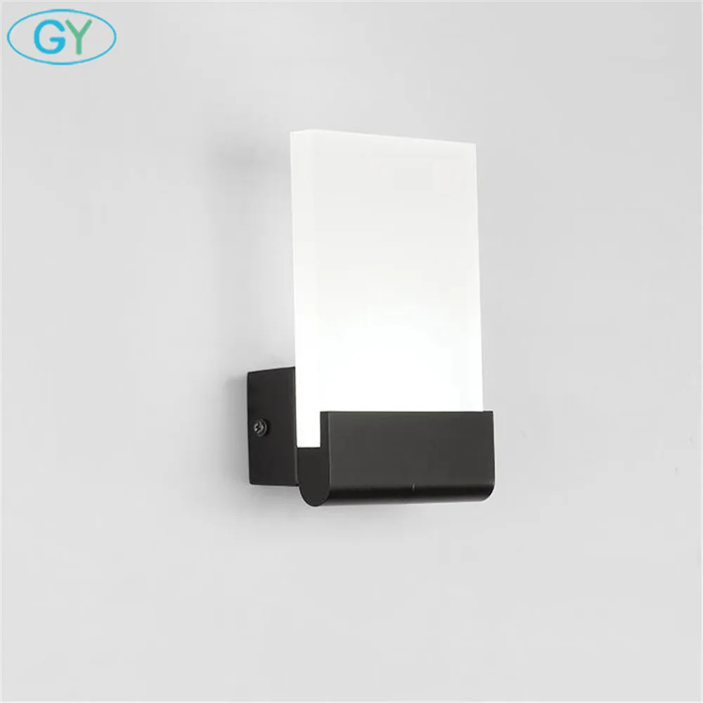 

Modern minimalist LED acrylic lamp bedside lamp wall lamp room bathroom mirror light 6W black aisle stairs wall sconces lighting