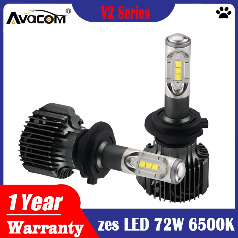 Светодиодная Автомобильная фара Avacom V2 серии H1 H3 12000lm HB3 HB4 H11 H8 HIR2 H27 12V 72W 6500K 24V LED H4 H7
