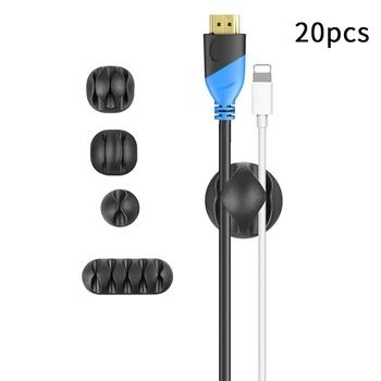 

Cable Clips, 20 Pack Cord Organizer Cable Management For Home and Office, Self Adhesive Cord Holders