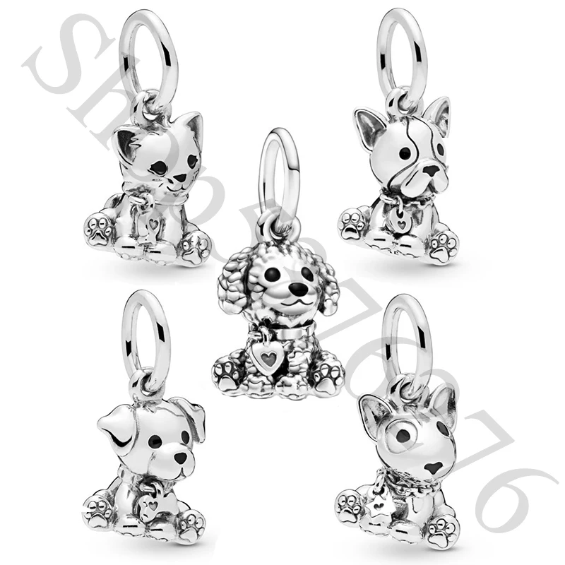 925 Sterling Silver Bead Labrador Poodle Puppy Dog Cat Pendant Charm Fit Fashion Women Pandora Bracelet Bangle Gift DIY Jewelry | Украшения