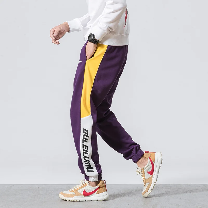 

2018 Spring And Autumn New Style Side Edge Contrast Color Printed Letter Casual Pants Ankle Banded Pants Men's Fashion Youth Tro