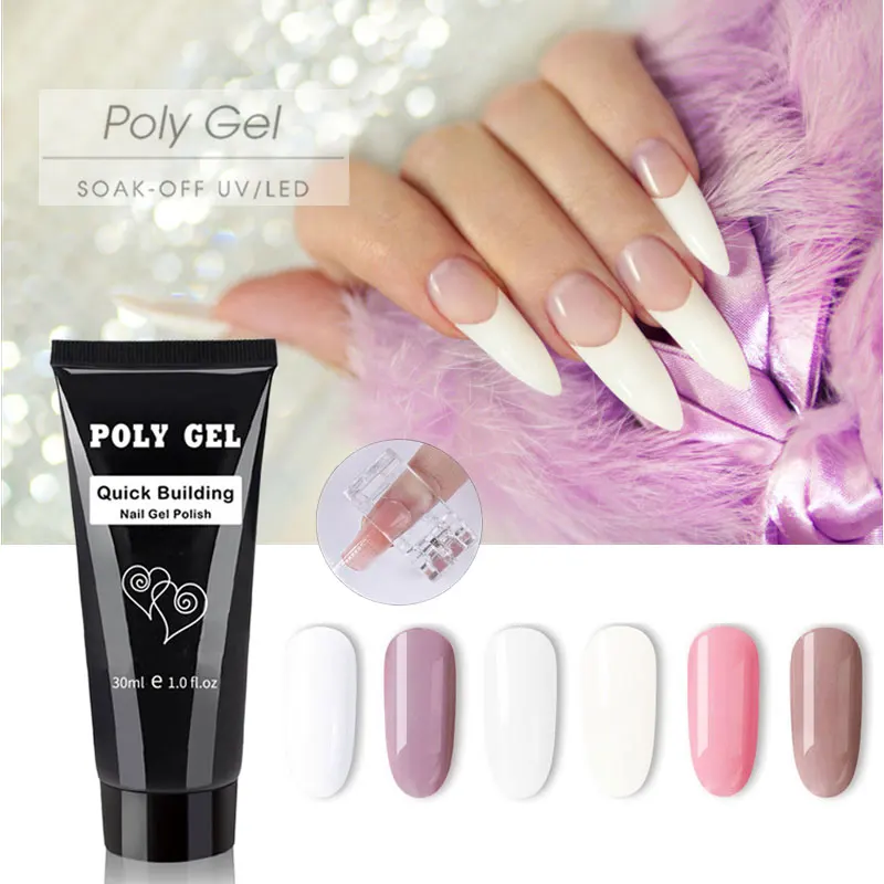 

Polygel Nail Acrylic Poly Gel UV LED Builder Gel Tips Enhancement Slip Solution Quick nail growth Extension Gel nails art store