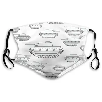 

The Cartoon Contour Tanks Pattern Unisex Anti-Pollution Mask Dust Mask with Filter Mask Black
