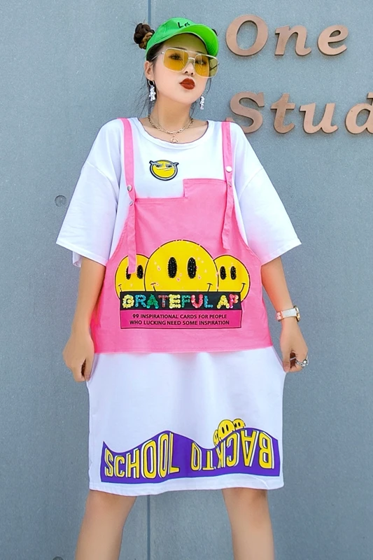 European station fashion brand mid-length loose