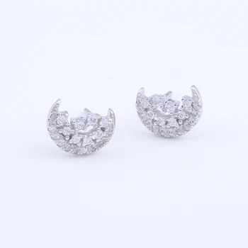 

Zircon Star Crescent Moon Earring 925 Sterling Silver Stud Earrings For Women Accesories Fashion Jewelry Brincos Gifts