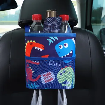 

Cartoon Oxford Waterproof Car Trash Can Double Layer Separate Ashbin Bottom With Hook Rubbish Storage Box Automobile Accessories