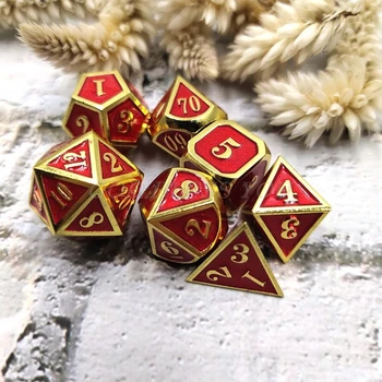 

7 Pcs/set Mini Metal Dices Set Number Dial Desktop Table Board Game Accessories