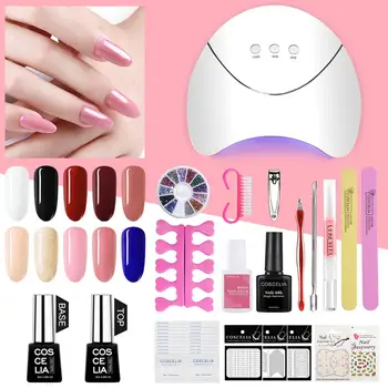 

COSCELIA Manicure Set Nail Gel Polish Set For Gel Varnish Poly UV Gel Nail Art Kit 36W UV Lamp Nail Dryer Extension Tools