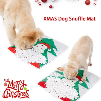 

Dogs Snuffle Mat Puppy Cat Pet Sniffing Pad Christmas Type Relieve Stress Training Blanket Nosework Toy Pet Nose Fleece Pad