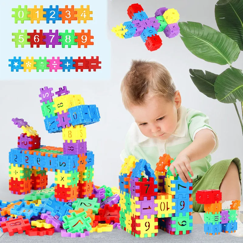 

66pcs/box Plastic Blocks Bricks Toy Children Kid Digital Building Blocks Learning Educational Toys Colorful DIY Block Brain Gift